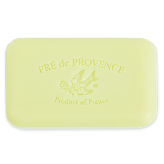 Pre de Provence Artisanal Soap Bar, Natural French Skincare, Enriched with Organic Shea Butter, Quad Milled for Rich, Smooth & Moisturizing Lather, Linden, 5.3 Ounce