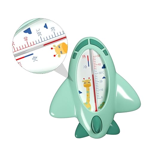 Portable Bath Thermometer Cartoon Plane Floating Water Temperature Tool Green for Newborn Safety and Accurate Readings