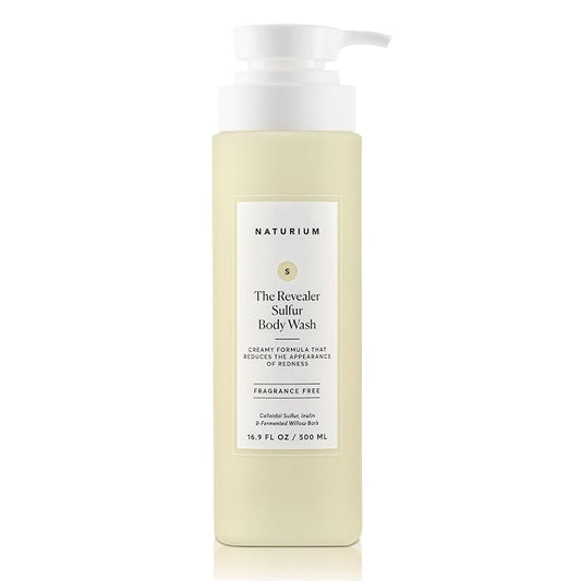 Naturium The Revealer Body Wash, Clarifying Skincare with Sulfur, Willow Bark, and Aloe Vera, 500 mL / 16.9 fl oz
