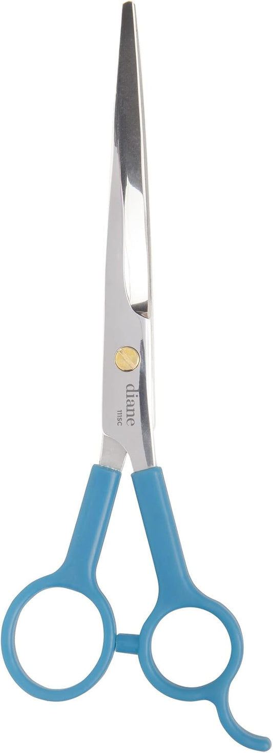 Diane Curved Point-Tip Pet Shear, 6.5-Inch Stainless Steel Hair Cutting Scissors for Precision Trimming, Facial Hair, Paws, Tail, and Sensitive Areas, Lightweight with Non-Slip Grip