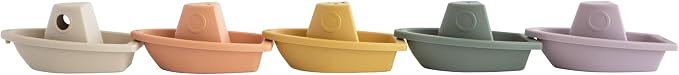 mushie Stackable Bath Boats Floating Toy (Rustic) | Made in Denmark