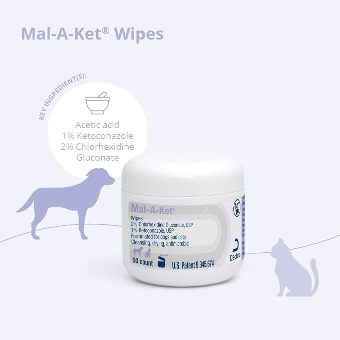 Mal-A-Ket Wipes, 2.25" Round, 50 Count jar