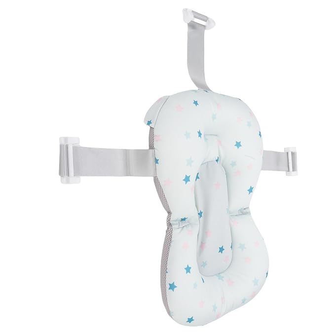 Garosa Baby Bath Seat, Polypropylene Support Net with Sit Recline Function, Floating Baby Bath Pillow for Newborns and Toddlers (Star Pattern)
