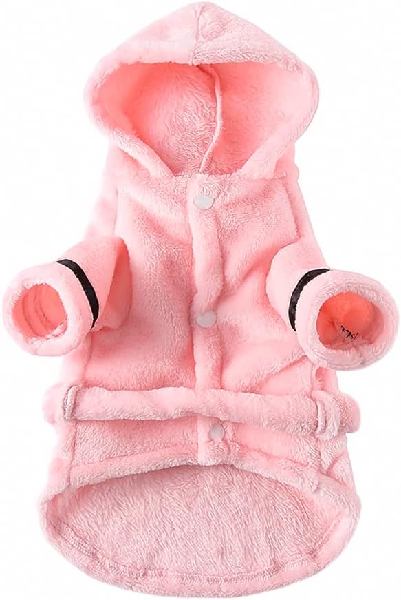 Dog Bathrobe Thicken Pet Drying Coat Super Absorbent Puppy Bathrobe Towel Hooded Towel Robe for Small Dog Cat