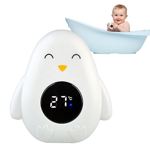 Water Temperature Sensor– Digital Water Temperature Gauge for Infants Todlers, Floating Duck Thermometer | Safe Bath Time Accessory, Cartoon Penguin Shape Temperature Tester for Kids Boys Girls