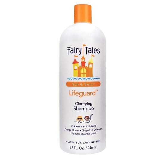 Fairy Tales Sun & Swim Lifeguard Kids Clarifying Shampoo - Chlorine Removal Swim Shampoo for Kids - Removes Green Pool Tones, Sea Salt & Mineral Buildup - Citrus Scent - 32 oz