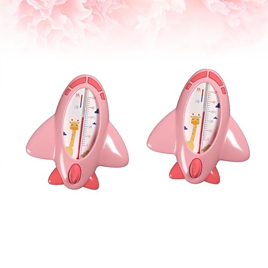 2pcs Bathing Water Thermometer for Newborns, Adorable Rose-Colored Water Temperature Sensor for Tub, Waterproof Bath Temperature Gauge for Safety