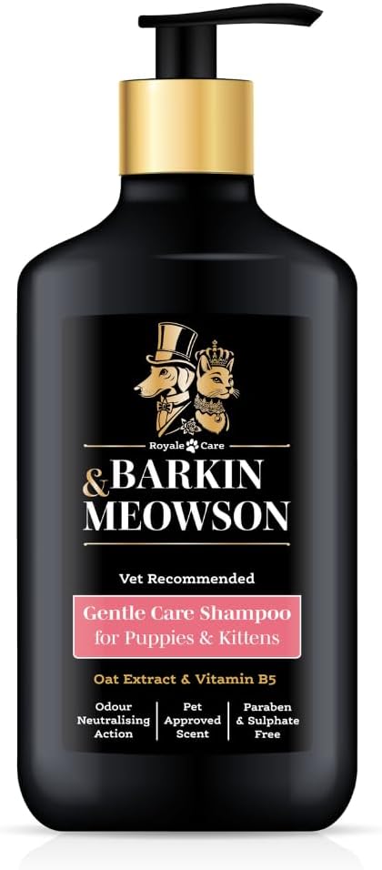 Barkin & Meowson Puppy & Kitten Gentle Shampoo with Oat Extract 11.83 fl oz | Gently cleanses sensitive skin & coat. pH balanced, paraben & sulphate free. Vet recommended