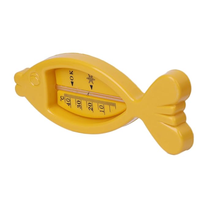1Pcs Green/Yellow Water Baby Bathing Fish Shape Temperature Infant Toddler Shower Bath Thermometer - Color Random