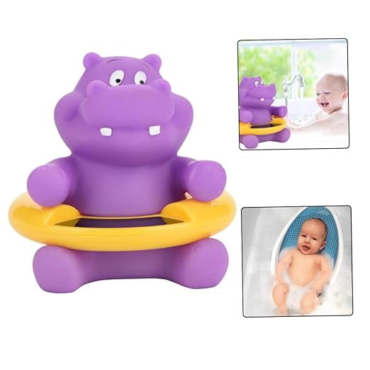 Baby Bath Thermometer Cute Hippo Bathtub Digital Thermometer Floating Toy Purple