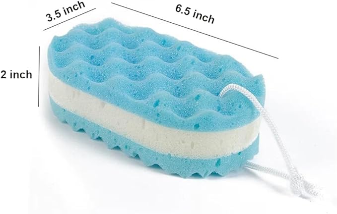 Pack of 3 Exfoliating Foam Sea Sponge Natural Feel Soft Bath Sponge Body Shower Sponges for Women Men (Extra Large Size)