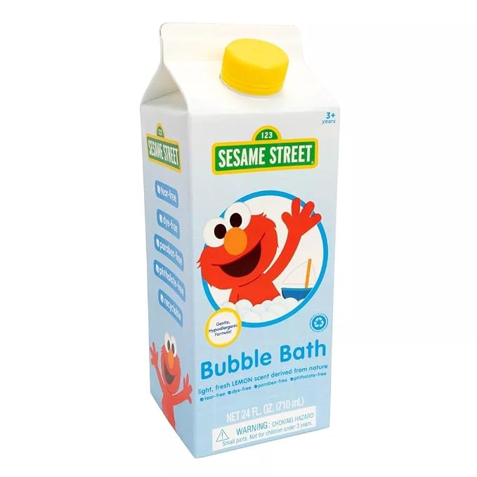 Sesame Street Bubble Bath | Light Lemon Scent | Tear Free | Dye, Paraben, & Phthalate Free | Hypoallergenic | 24 oz (710 ml)