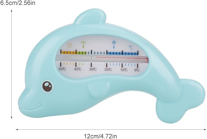 Bath Water Thermometer - Cute Dolphin Design for Safe Bathing Blue