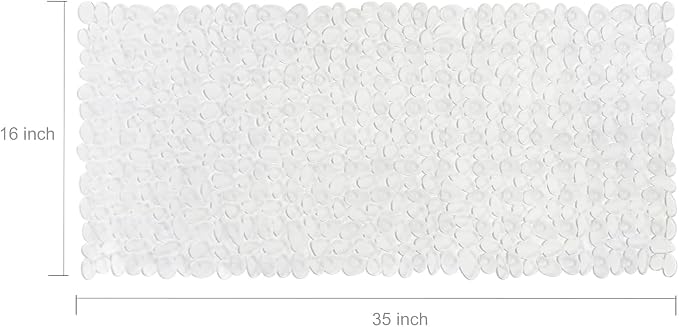Bath Mats for Bathroom Tub 35x16 Inch,Bath Mat for Tub Feels Great on Tired Feet, Friendly Machine Washable Shower Tub Mats with 167 Big Suction Cups,Shower Mat,Bath Tub Mat,Clear