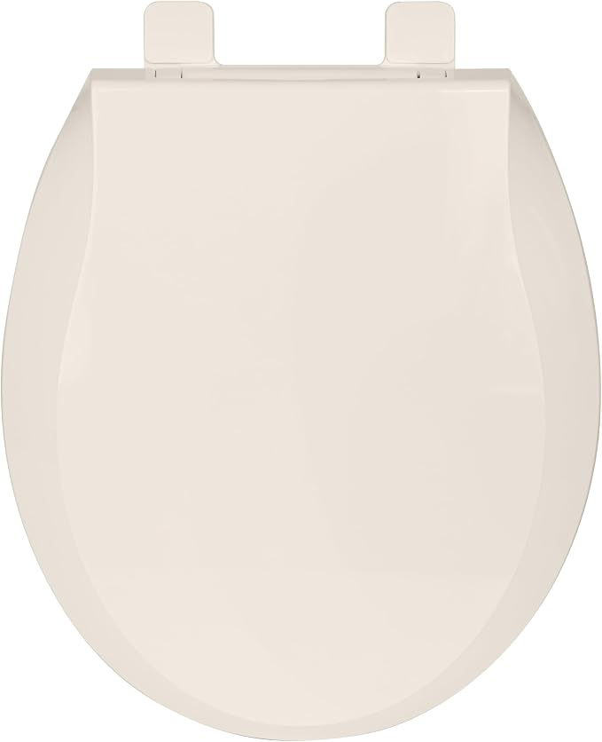 Toilet Seat Round Toilet Seat Cover Almond Color Soft Close PP Toilet Seat for Bathroom, Easy Installation and Comfortable Fit