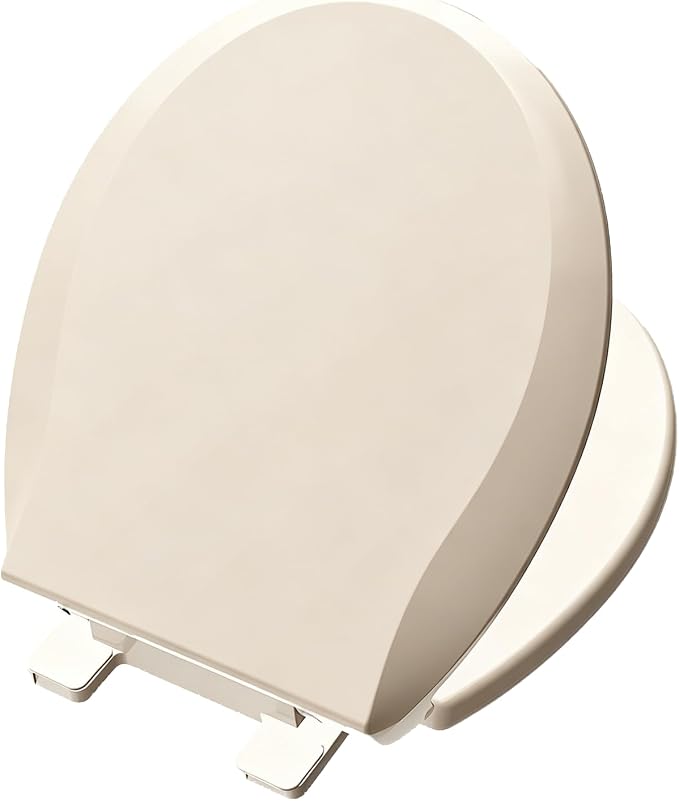 Aünsffer Round Toilet Seat Almond, Toilet Seat 16.5 inch Soft Close, Premium PP Material Easy Clean, B2B Available, Elegant Design, Almond