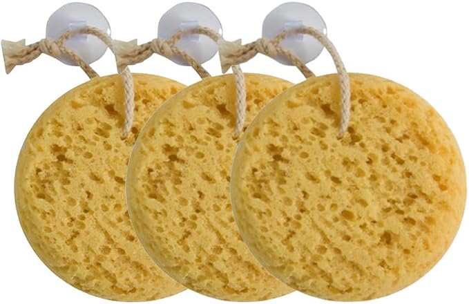 Natural Elements Foam Bath Sponges, Spa Experience at Home, Pack of 3