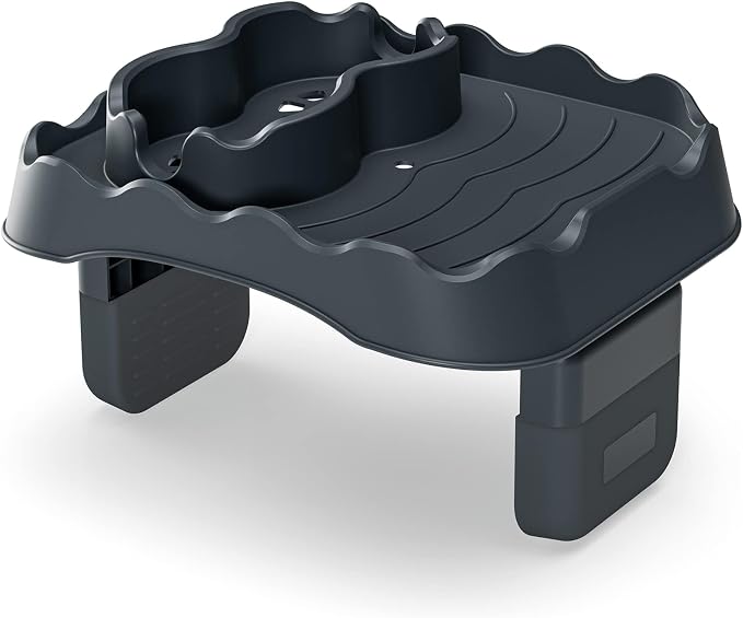Anivia Hot Tub Table Tray, Fits 4-7 in Inflatable Spas, Gray | Accessories for Intex PureSpa, 2 Cup Holders, Drainage Holes & Non-Slip Rubber for Drinks, Phones & Snacks
