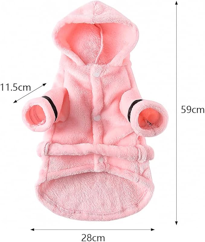 Dog Bathrobe Thicken Pet Drying Coat Super Absorbent Puppy Bathrobe Towel Hooded Towel Robe for Small Dog Cat