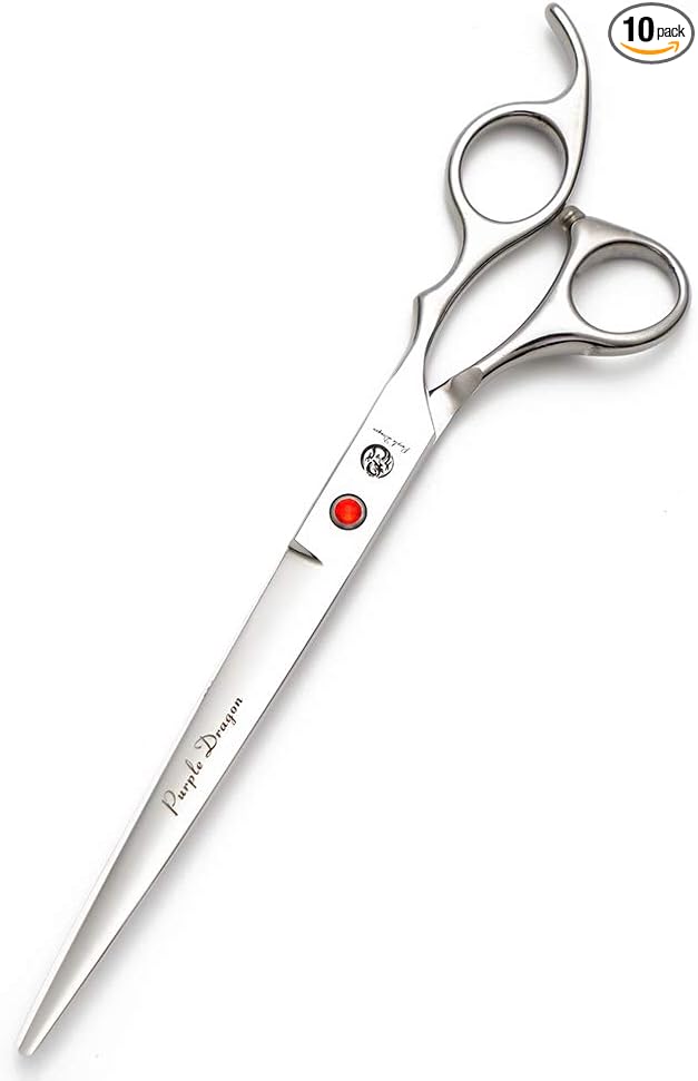 Purple Dragon 4“/5"/5.5"/6"/6.5"/7"/7.5"/8"/9"/10" Sharp Edge Salon Hair Cutting Shears - Pet/Dog Grooming Scissors with Bag - Perfect for Barber or Pet Groomer