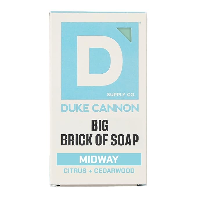 Duke Cannon Supply Co. Extra Large Bar Soap - Men's Natural Soap with Masculine Scents - Citrus + Cederwood - Made in the USA with domestic & globally sourced material - All Skin Types - Midway,10 oz
