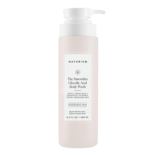 Naturium The Smoother Glycolic Acid Exfoliating Body Wash, Soft & Smoothing Cleanser, 16.9 oz
