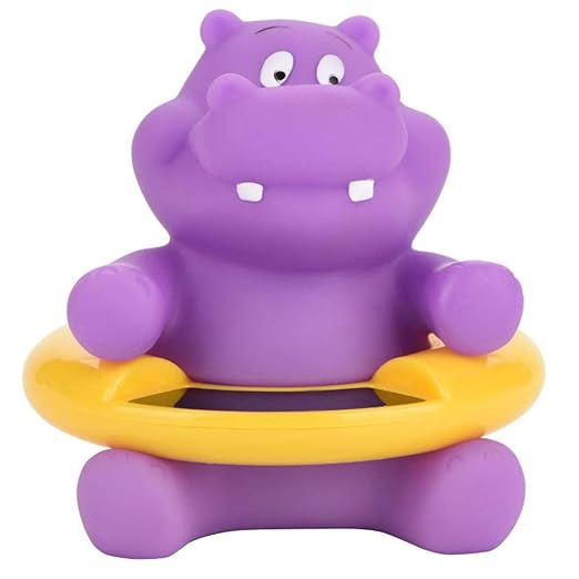 Baby Bath Thermometer Cute Hippo Bathtub Digital Thermometer Floating Toy Purple