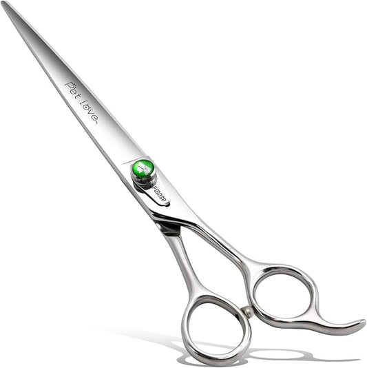 Professional 8'' Straight Dog Grooming Scissors Long Large Grooming Shears for Dogs Pet Japan 440C Right Handed Dog Hair Cutting Scissors for Poodle