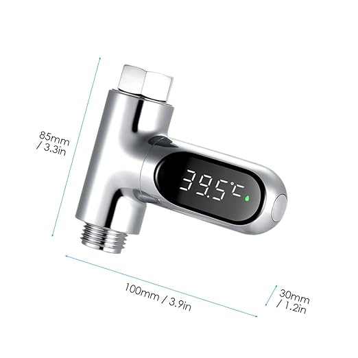 Shower Thermometer Display, LED Digital 0~100℃ Baby Bath Water Thermometer, Fahrenheit/Centigrade Display, 360° Rotating Screen, for Baby Kids Bathroom Kitchen