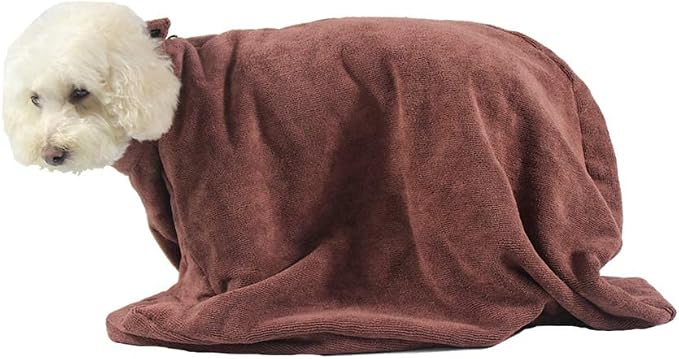 Dog Bathrobe Towel,Microfiber Dog Bag,Bathrobe Absorbent Zipper for Puppy Small Medium Dogs