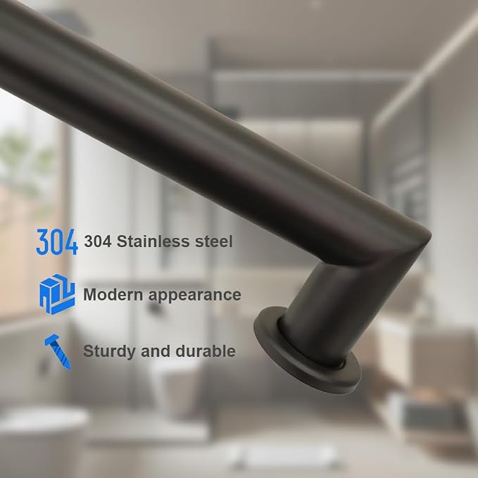 Grab Bars for Shower, Right Angle 2 Pack 18 Inch Handicap Grab Bars, 304 Stainless Steel ADA Shower Handles for Bathroom, Safety Grab Bars for Seniors, Disabled (Matte Black)