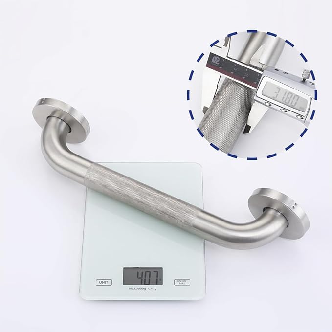 Textured Handicap Grab Bar for Shower, Shower Handles for Elderly, Shower Grab Bars for Seniors with Concealed Screws (Brushed Nickel)