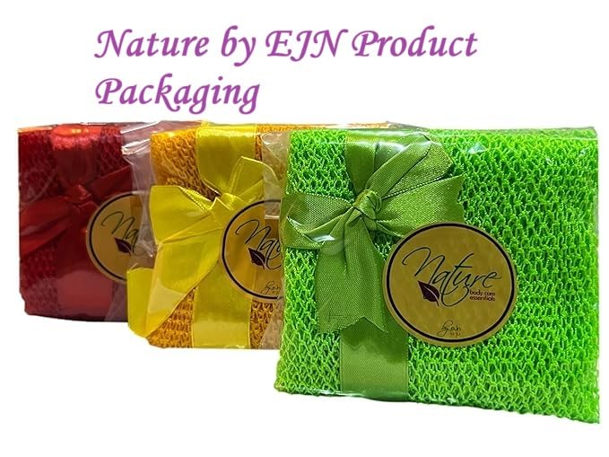 Net Bath Sponge, Long, Skin Exfoliation, African, Porous (Golden Apricot)