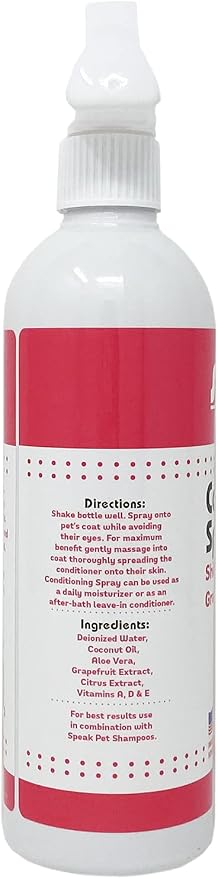 Speak Pet Products Natural Shine Enhancing Grapefruit Citrus Dog Leave-in Conditioning Spray, 17 oz