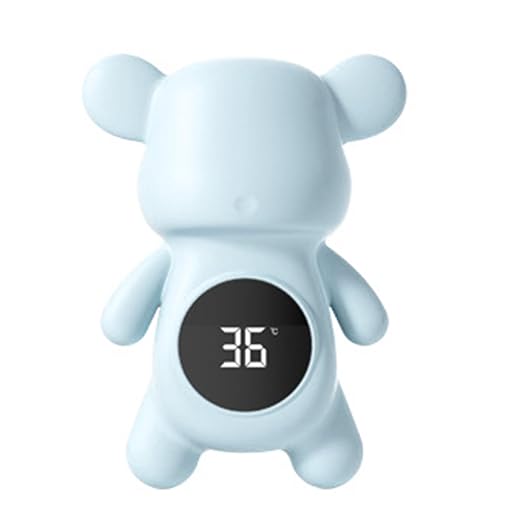 Naroote Baby Bath Thermometer Safe Cartoon Toy for Infants and Toddlers, Accurate Water Temperature Measurement for Bath Time Fun, ABS Material (Blue Bear)