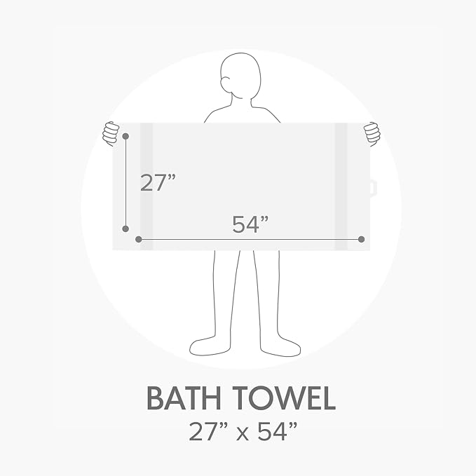 Comfort Spaces Turkish Bath Towel Set of 4 Piece 27x54 Medium 100% Cotton White Towels Highly Absorbent Soft Quick Dry Shower for Bathroom Spa