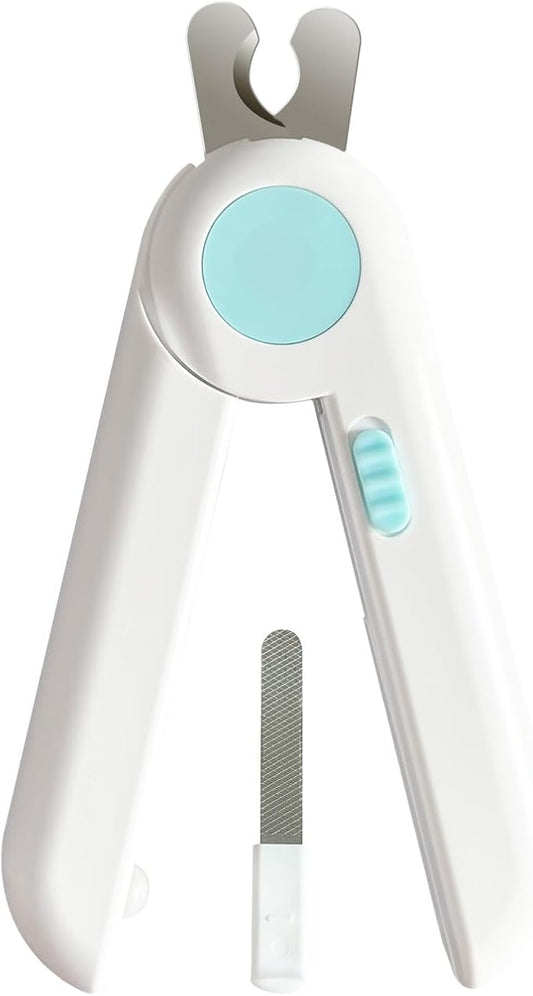 Pet Nail Clippers with Light - Safe Trimming for Cats & Dogs, Illuminates Quick to Prevent Overcutting, Includes Nail File for Thick Nails