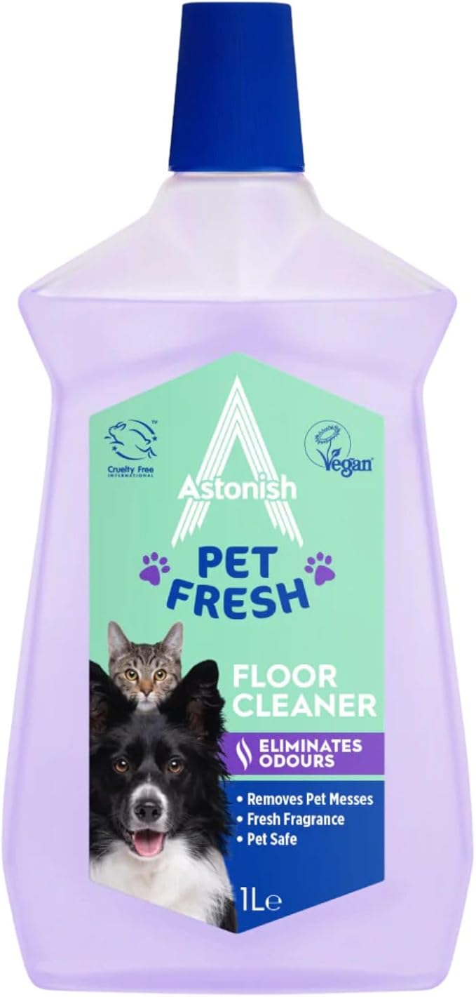 Astonish Pet Fresh Floor Cleaner with Dirt-Repelling Technology, Morning Dew Scent - Protective Shine Coating with Odor Neutralizer, Stain Lifting Formula for Sealed Surfaces