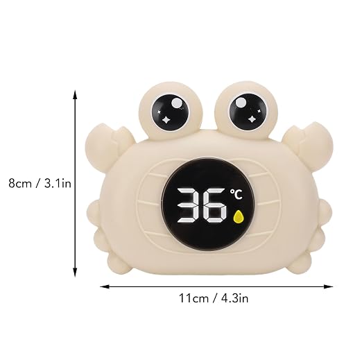 Haofy Baby Bath Thermometer IP67 for Kids Infant Toddler Pool with Auto Power Off Temperature Alert Bathtub Water Thermometer for Accurate Readings Baby Bath Essentials (Beige)