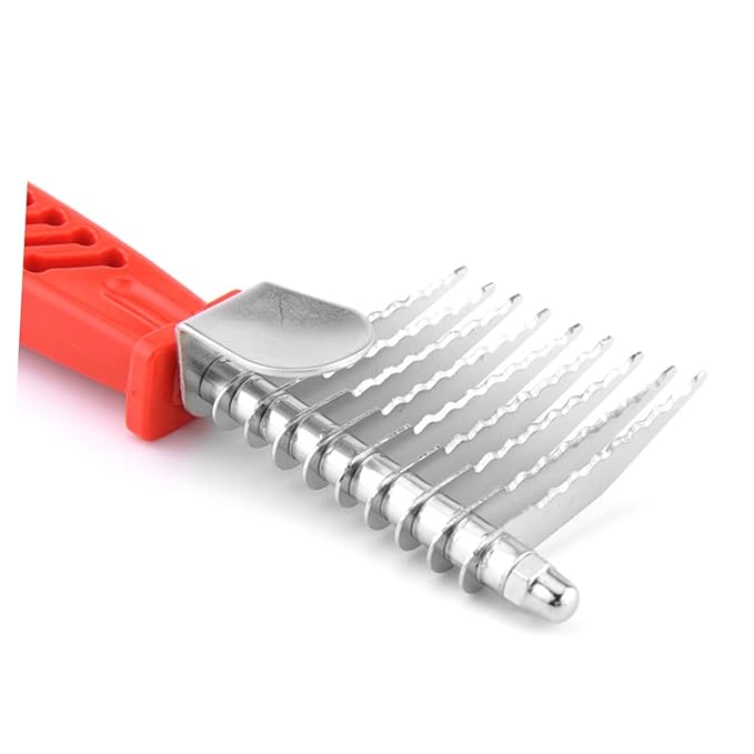 Sosoport Pet Comb for Dog Grooming Tool Pet Detangler Matted Remover Ergonomic Grip Long Blades