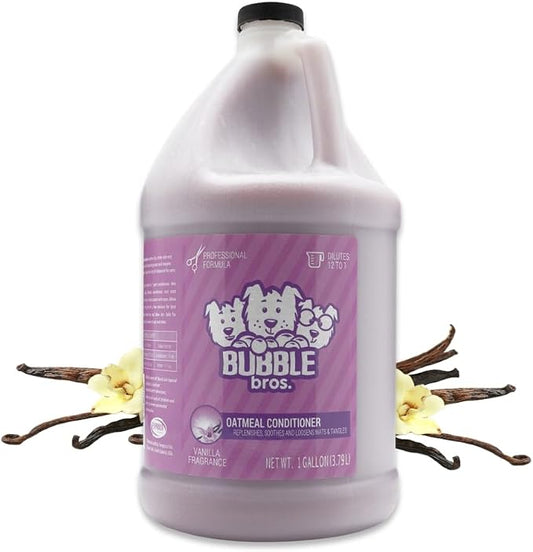 Bubble Bros. Oatmeal Dog Conditioner, 1 Gallon - Naturally Derived Ingredients, Moisturizes and Conditions the Skin and Coat of Your Pets, Loosens Mats and Tangles in the Hair, Soothes Dry Itchy Skin