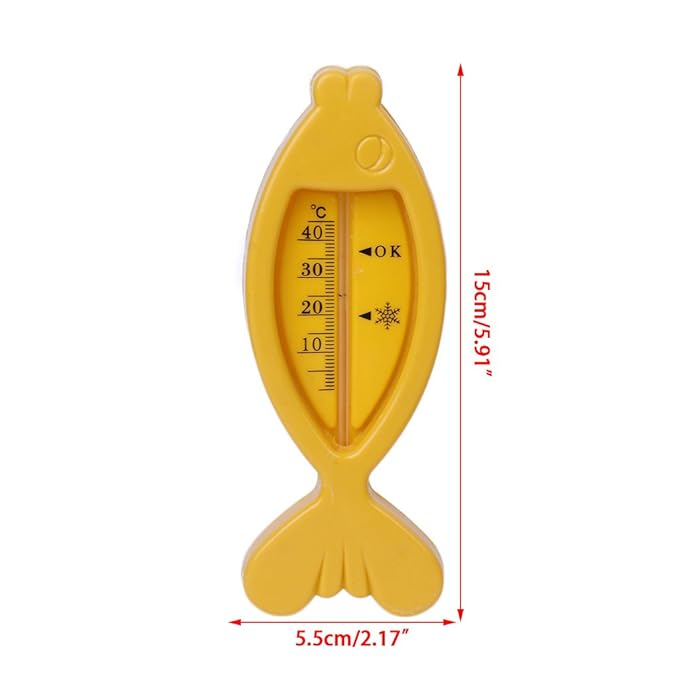 1Pcs Green/Yellow Water Baby Bathing Fish Shape Temperature Infant Toddler Shower Bath Thermometer - Color Random