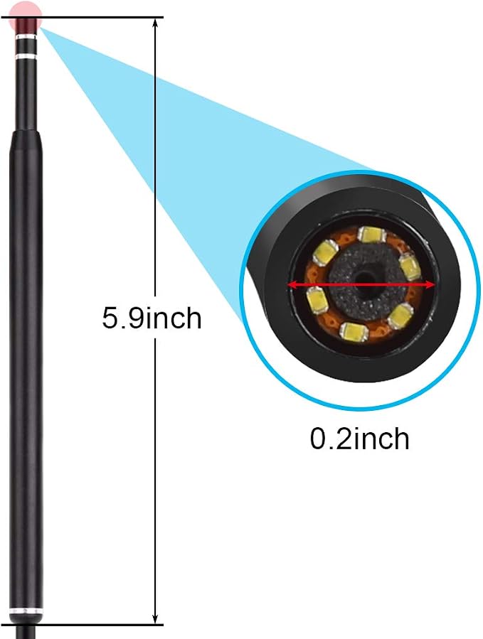 Ear Wax Removal - 3 in1 USB Earwax Removal Tool HD Ear Cleaner Endoscope with 6 LED Light, Earwax Remover Tool, Visual Ear Camera Ear Pick Cleaning Kit for Adults Kids Pets by Android Smart Phones