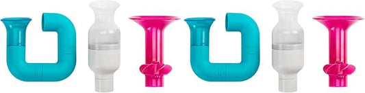 Boon Tubes Building Toddler Bath Tub Toy for Kids Aged 12 Months and Up, Blue (Pack of 6)