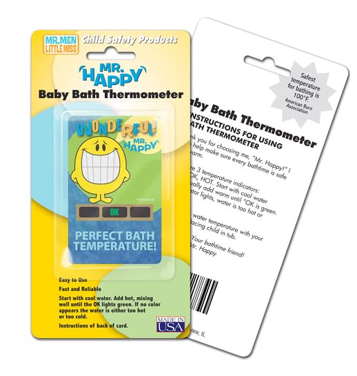Little Miss & Mr. Men Children Safety Cards UV, Bath Temperature, Room Thermometer 3 Pack Outlet Cap Bundle