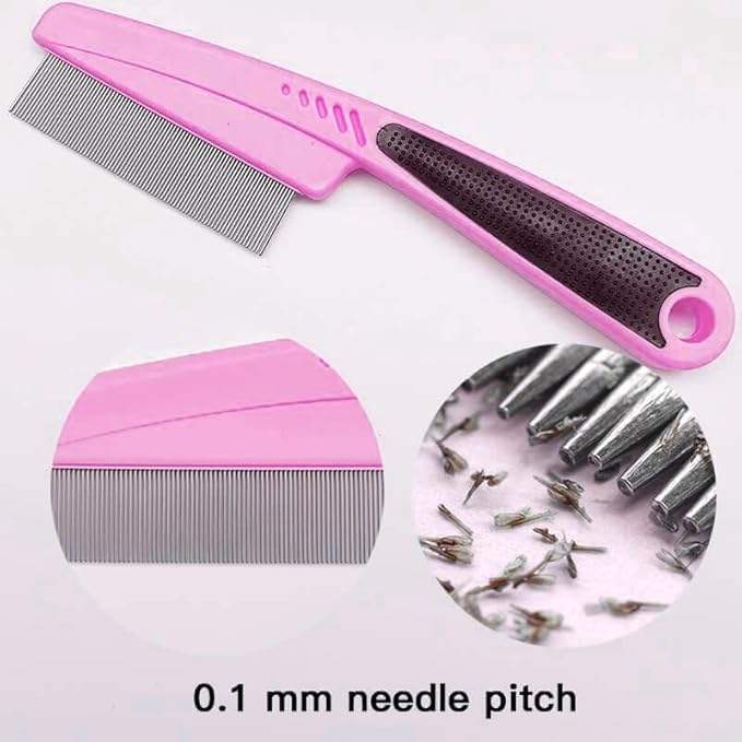 Flea Comb for Dogs and Cats, Fine-Toothed Pet Combs for Detangling or Dematting Face & Paws