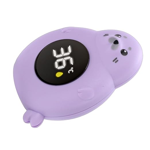 GOWENIC Baby Bath Thermometer Cartoon Seal LED Digital Water Temperature Thermometer for Infant Toddler Bathtub Swimming Pool (Purple)