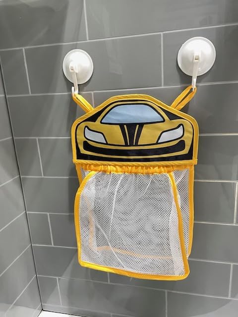 Race Car Bath Toy Organizer, Mesh Storage Bag for Kids