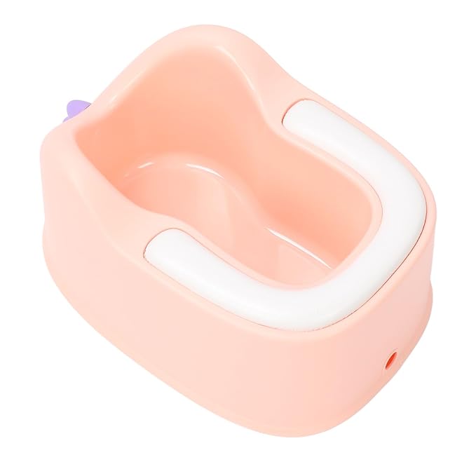 Ergonomic Baby Washing Basin for Toddlers with Soft PVC Cushion, Plastic Baby Washing Basin for Bathing and Buttocks (Pink)