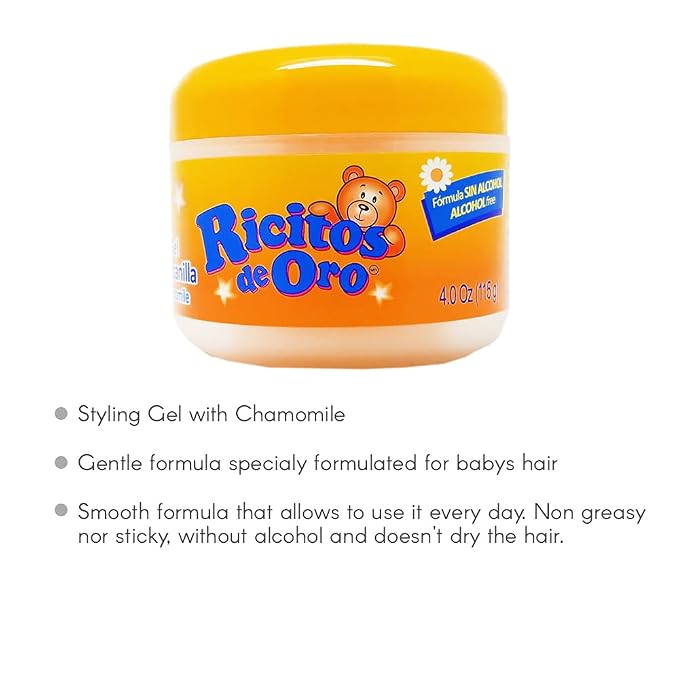 Ricitos De Oro Styling Gel Chamomile Manzanilla 4.0 Oz (115g) - Pack of 6